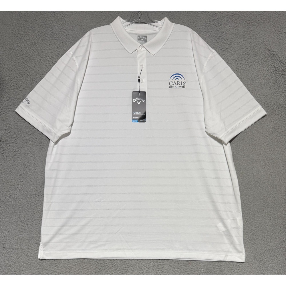 Callaway Opti-Dri Striped Polo Shirt Mens 3XL Golf Performance Stretch Logo